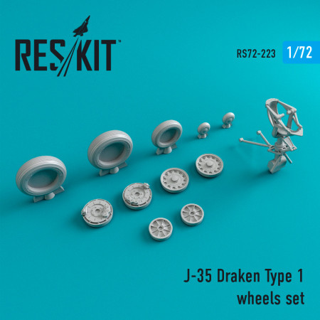 Shop J-35 "Draken" wheels set type 1 (1/72) Scale Plastic Models Kits. Accessories and Resin Parts. Reskit online Store