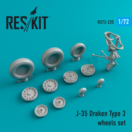 Shop J-35 "Draken" wheels set type 3 (1/72) Scale Plastic Models Kits. Accessories and Resin Parts. Reskit online Store