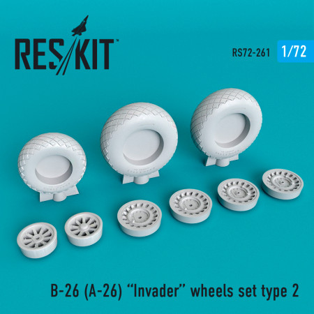 Shop B-26 (A-26) "Invader" type 2 wheels set (1/72) Scale Plastic Models Kits. Accessories and Resin Parts. Reskit online Store