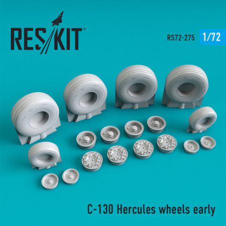 Shop C-130 "Hercules" wheels set early type (weighted) (1/72) Scale Plastic Models Kits. Accessories and Resin Parts. Reskit online Store