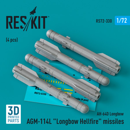 Shop AGM-114L Longbow Hellfire missiles (4 pcs) (1/72) Scale Plastic Models Kits. Accessories and Resin Parts. Reskit online Store