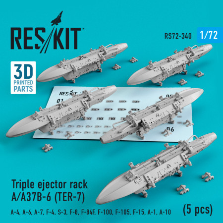 Shop Triple ejector rack A/A37B-6 (TER-7) (5 pcs) (1/72) Scale Plastic Models Kits. Accessories and Resin Parts. Reskit online Store