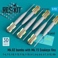 Mk.82 bombs with Mk.15 Snakeye fins (6 pcs) (3D Printed) (1/72) Shop Mk.82 bombs with Mk.15 Snakeye fins (6 pcs) (3D Printed) (1/72) Scale Plastic Models Kits. Accessories and Resin Parts. Reskit online Store