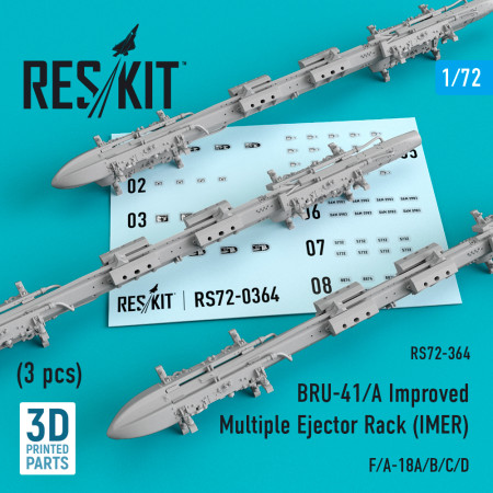 BRU-41/A Improved Multiple Ejector Rack (IMER) (3 pcs) (1/72) Shop BRU-41/A Improved Multiple Ejector Rack (IMER) (3 pcs) (1/72) Scale Plastic Models Kits. Accessories and Resin Parts. Reskit online Store