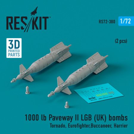 Shop 1000 lb Paveway II LGB (UK) bombs (2 pcs) (3D Printed) (1/72) Scale Plastic Models Kits. Accessories and Resin Parts. Reskit online Store