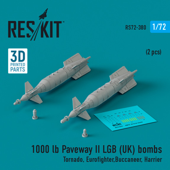 Shop 1000 lb Paveway II LGB (UK) bombs (2 pcs) (3D Printed) (1/72) Scale Plastic Models Kits. Accessories and Resin Parts. Reskit online Store