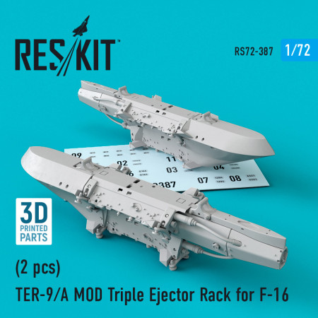 Shop TER-9/A MOD Triple Ejector Rack for F-16 (2 pcs) (3D Printed) (1/72) Scale Plastic Models Kits. Accessories and Resin Parts. Reskit online Store