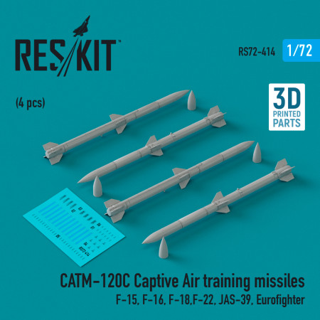 Shop CATM-120C Captive Air training missiles (4 pcs) (3D Printed) (1/72) Scale Plastic Models Kits. Accessories and Resin Parts. Reskit online Store