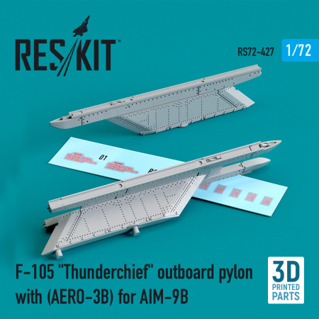 Shop F-105 "Thunderchief" outboard pylon (AERO-3B) for AIM-9B (3D Printed) (1/72) Scale Plastic Models Kits. Accessories and Resin Parts. Reskit online Store