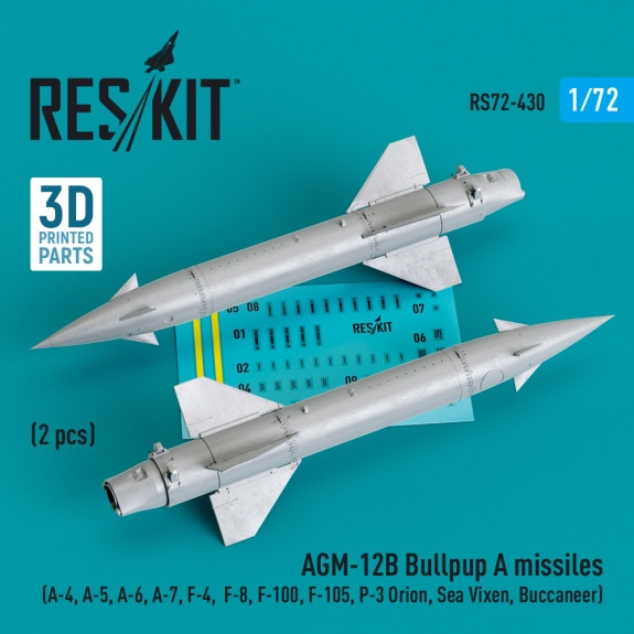 Shop AGM-12B Bullpup A missiles (2 pcs) (3D Printed) (1/72) Scale Plastic Models Kits. Accessories and Resin Parts. Reskit online Store