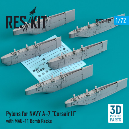 Shop Pylons for NAVY A-7 "Corsair II" with MAU-11 Bomb Racks (3D Printed) (1/72) Scale Plastic Models Kits. Accessories and Resin Parts. Reskit online Store