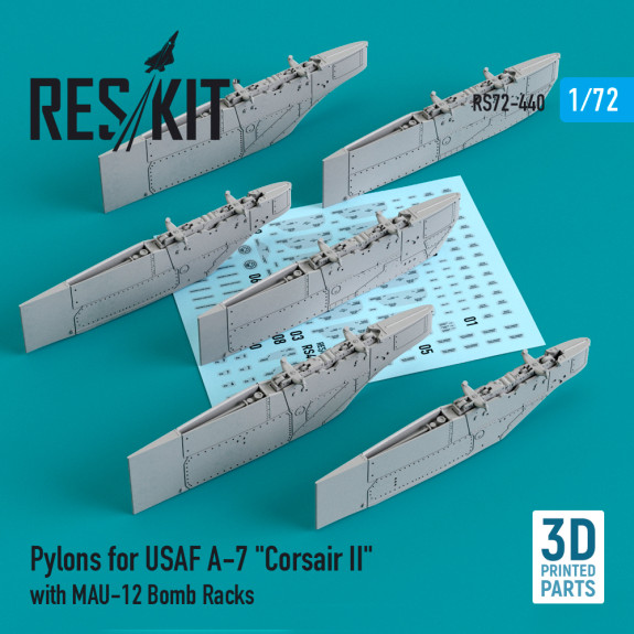 Shop Pylons for USAF A-7 "Corsair II" with MAU-12 Bomb Racks (3D Printed) (1/72) Scale Plastic Models Kits. Accessories and Resin Parts. Reskit online Store