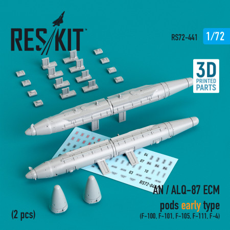 Shop AN/ALQ-87 ECM pods early type (2 pcs) (3D Printed) (1/72) Scale Plastic Models Kits. Accessories and Resin Parts. Reskit online Store