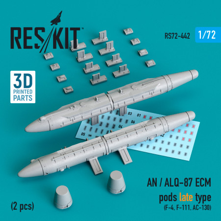 Shop AN/ALQ-87 ECM pods late type (2 pcs) (3D Printed) (1/72) Scale Plastic Models Kits. Accessories and Resin Parts. Reskit online Store