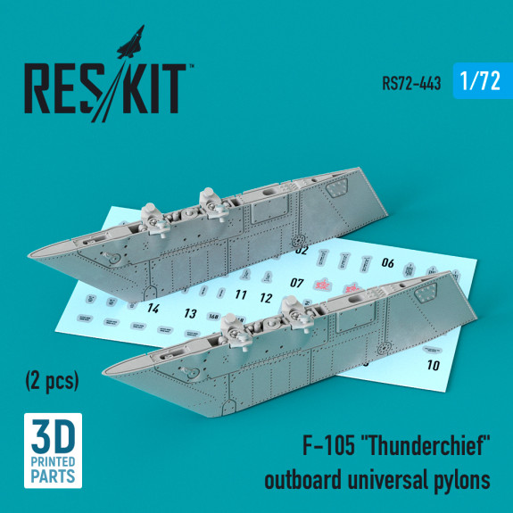 Shop F-105 "Thunderchief" outboard universal pylons (2 pcs) (3D Printed) (1/72) Scale Plastic Models Kits. Accessories and Resin Parts. Reskit online Store