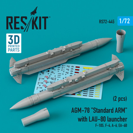 Shop AGM-78 "Standard ARM" with LAU-80 launcher (2 pcs)  (1/72) Scale Plastic Models Kits. Accessories and Resin Parts. Reskit online Store
