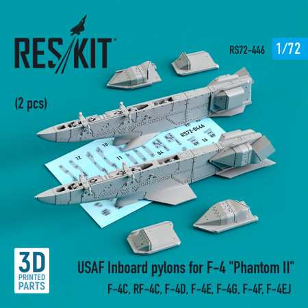 Shop USAF Inboard pylons for F-4 "Phantom II" (2 pcs)  (3D Printed) (1/72) Scale Plastic Models Kits. Accessories and Resin Parts. Reskit online Store