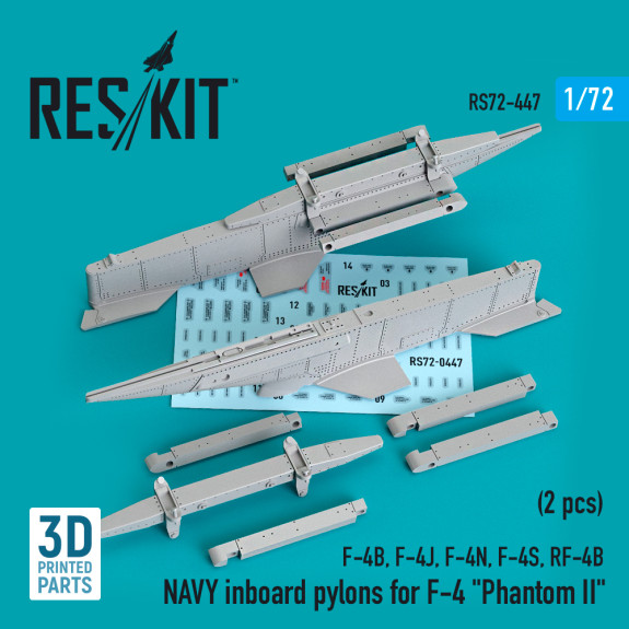 Shop NAVY inboard pylons for F-4 "Phantom II" (2 pcs) (3D Printed) (1/72) Scale Plastic Models Kits. Accessories and Resin Parts. Reskit online Store