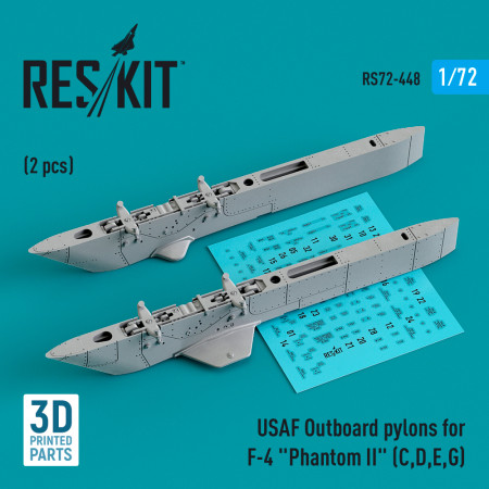 Shop USAF Outboard pylons for F-4 "Phantom II" (C,D,E,G) (2 pcs) (3D Printed) (1/72) Scale Plastic Models Kits. Accessories and Resin Parts. Reskit online Store