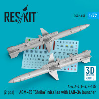 AGM-45 "Shrike" missiles with LAU-34 launcher (2 pcs) (3D Printed) (1/72) Shop AGM-45 "Shrike" missiles with LAU-34 launcher (2 pcs) (3D Printed) (1/72) Scale Plastic Models Kits. Accessories and Resin Parts. Reskit online Store