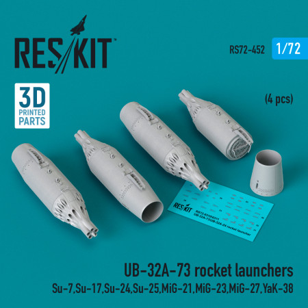 UB-32A-73 rocket launchers (4 pcs) (3D Printed) (1/72) Shop UB-32A-73 rocket launchers (4 pcs) (3D Printed) (1/72) Scale Plastic Models Kits. Accessories and Resin Parts. Reskit online Store