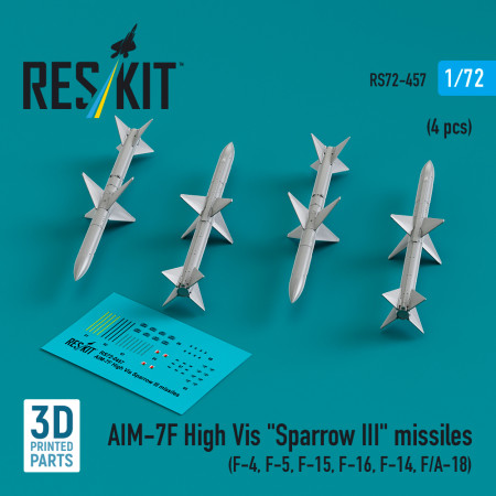 AIM-7F High Vis "Sparrow III" missiles (4 pcs) (3D Printed) (1/72) Shop AIM-7F High Vis "Sparrow III" missiles (4 pcs) (3D Printed) (1/72) Scale Plastic Models Kits. Accessories and Resin Parts. Reskit online Store