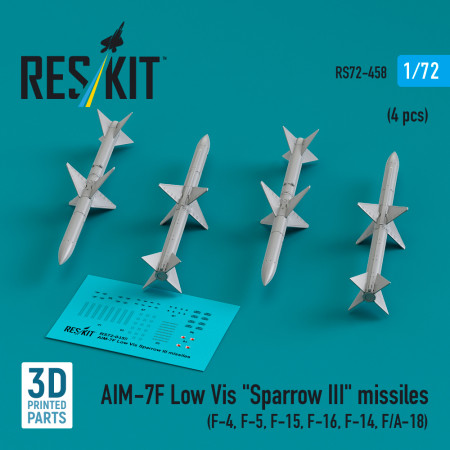 AIM-7F Low Vis "Sparrow III" missiles (4 pcs) (3D Printed) (1/72) Shop AIM-7F Low Vis "Sparrow III" missiles (4 pcs) (3D Printed) (1/72) Scale Plastic Models Kits. Accessories and Resin Parts. Reskit online Store