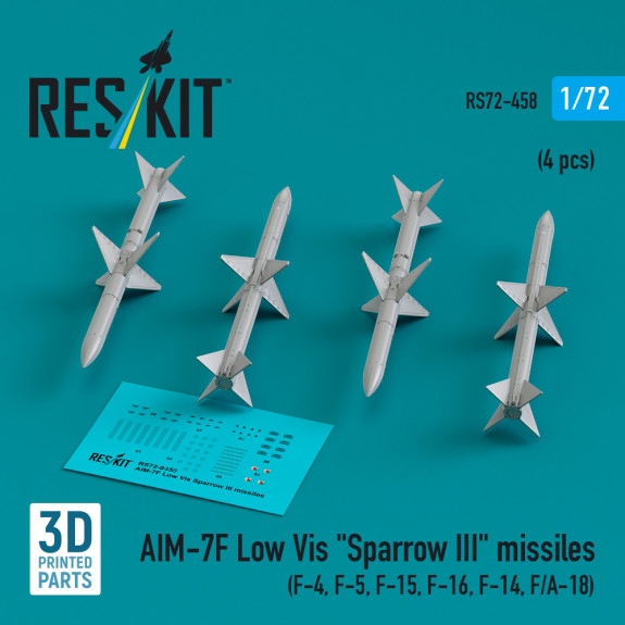 Shop AIM-7F Low Vis "Sparrow III" missiles (4 pcs) (3D Printed) (1/72) Scale Plastic Models Kits. Accessories and Resin Parts. Reskit online Store