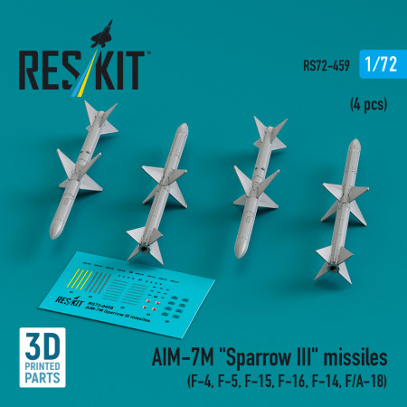 AIM-7M "Sparrow III" missiles (4 pcs) (3D Printed) (1/72) Shop AIM-7M "Sparrow III" missiles (4 pcs) (3D Printed) (1/72) Scale Plastic Models Kits. Accessories and Resin Parts. Reskit online Store
