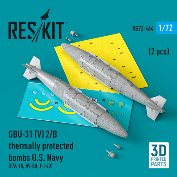Shop GBU-31 (V) 2/B thermally protected bombs U.S. Navy (2 pcs) (3D Printed) (1/72) Scale Plastic Models Kits. Accessories and Resin Parts. Reskit online Store