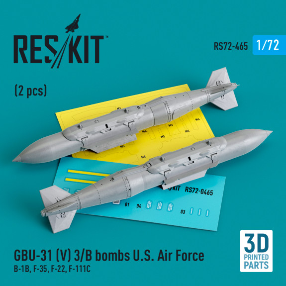 Shop GBU-31 (V) 3/B bombs U.S. Air Force (2 pcs) (3D Printed) (1/72) Scale Plastic Models Kits. Accessories and Resin Parts. Reskit online Store
