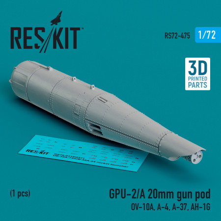 Shop GPU-2/A 20mm gun pod (1 pcs) (3D Printed) (1/72) Scale Plastic Models Kits. Accessories and Resin Parts. Reskit online Store