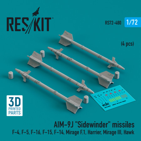 AIM-9J "Sidewinder" missiles (4 pcs) (3D Printed) (1/72) Shop AIM-9J "Sidewinder" missiles (4 pcs) (3D Printed) (1/72) Scale Plastic Models Kits. Accessories and Resin Parts. Reskit online Store