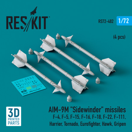 AIM-9M "Sidewinder" missiles (4 pcs) (3D Printed) (1/72) Shop AIM-9M "Sidewinder" missiles (4 pcs) (3D Printed) (1/72) Scale Plastic Models Kits. Accessories and Resin Parts. Reskit online Store