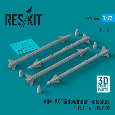 Shop AIM-9X "Sidewinder" missiles (4 pcs) (3D Printed) (1/72) Scale Plastic Models Kits. Accessories and Resin Parts. Reskit online Store