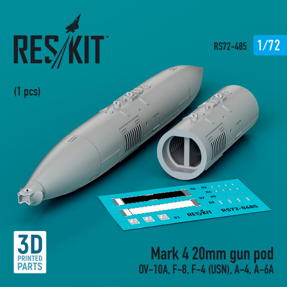 Shop Mark 4 20mm gun pod (1 pcs) (3D Printed) (1/72) Scale Plastic Models Kits. Accessories and Resin Parts. Reskit online Store