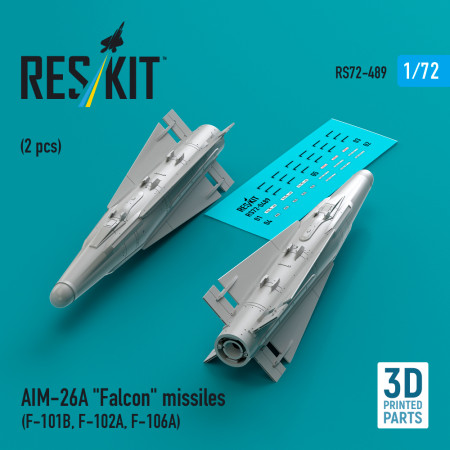Shop AIM-26A "Falcon" missiles (2 pcs) (3D Printed) (1/72) Scale Plastic Models Kits. Accessories and Resin Parts. Reskit online Store