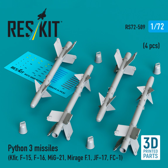 Shop Python 3 missiles (4 pcs) (3D Printed) (1/72) Scale Plastic Models Kits. Accessories and Resin Parts. Reskit online Store