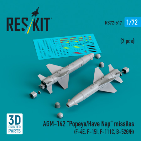 Shop AGM-142 "Popeye/Have Nap" missiles (2 pcs) (3D Printed) (1/72) Scale Plastic Models Kits. Accessories and Resin Parts. Reskit online Store