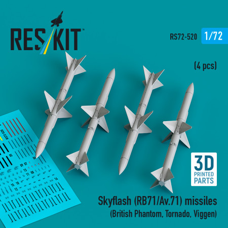 Skyflash (RB71/Av.71) missiles (4 pcs) (3D Printed) (1/72) Shop Skyflash (RB71/Av.71) missiles (4 pcs) (3D Printed) (1/72) Scale Plastic Models Kits. Accessories and Resin Parts. Reskit online Store