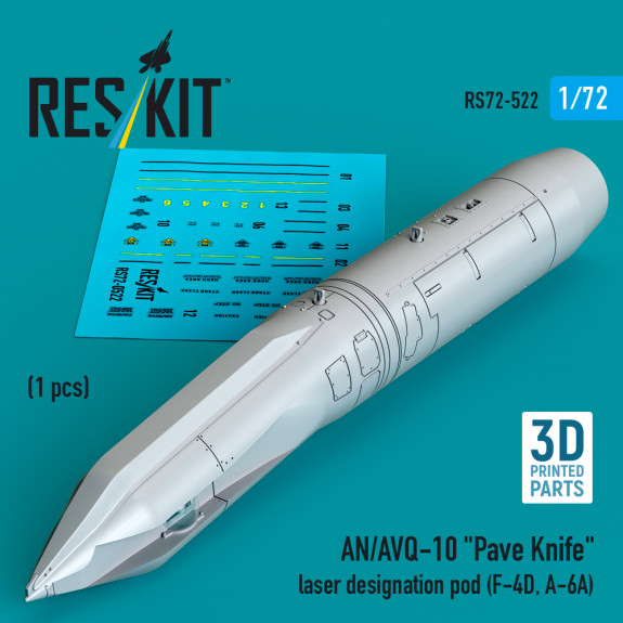 Shop AN/AVQ-10 "Pave Knife" laser designation pod (1 pcs) (3D Printed) (1/72) Scale Plastic Models Kits. Accessories and Resin Parts. Reskit online Store