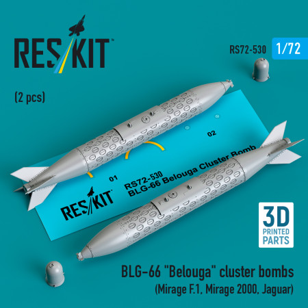 BLG-66 "Belouga" cluster bombs (2 pcs) (3D Printed) (1/72) Shop BLG-66 "Belouga" cluster bombs (2 pcs) (3D Printed) (1/72) Scale Plastic Models Kits. Accessories and Resin Parts. Reskit online Store