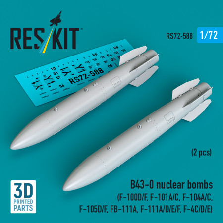 B43-0 nuclear bombs (2 pcs) (3D Printed) (1/72) Shop B43-0 nuclear bombs (2 pcs) (3D Printed) (1/72) Scale Plastic Models Kits. Accessories and Resin Parts. Reskit online Store