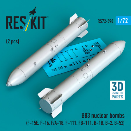 B83 nuclear bombs (2 pcs) (3D Printed) (1/72) Shop B83 nuclear bombs (2 pcs) (3D Printed) (1/72) Scale Plastic Models Kits. Accessories and Resin Parts. Reskit online Store