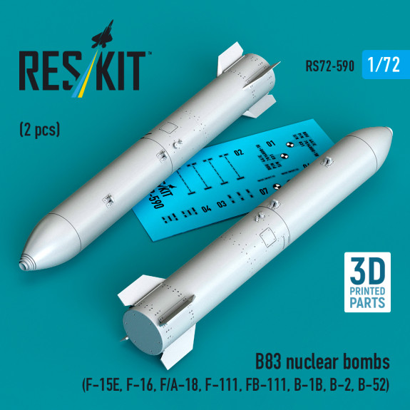 Shop B83 nuclear bombs (2 pcs) (3D Printed) (1/72) Scale Plastic Models Kits. Accessories and Resin Parts. Reskit online Store
