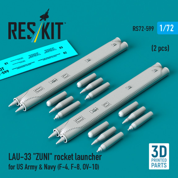 Shop LAU-33 "ZUNI" rocket launcher for US Army & Navy (2 pcs) (3D Printed) (1/72) Scale Plastic Models Kits. Accessories and Resin Parts. Reskit online Store
