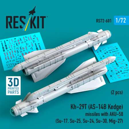 Купити Ракети Х-29Т (АС-14Б Кедж) з АКУ-58 (2 шт.) (3D Printed) (1/72) Збірні пластикові моделі. Аксесуари та смоляні запчастини деталі. Інтернет магазин Reskit