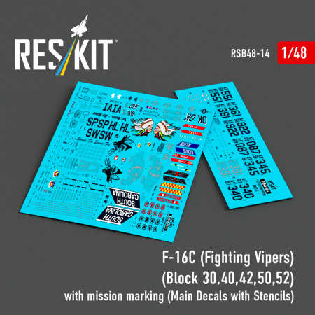 F-16C (Fighting Vipers) (Block 30,40,42,50,52) with mission marking (Main Decals with Stencils) (1/48) Shop F-16C (Fighting Vipers) (Block 30,40,42,50,52) with mission marking (Main Decals with Stencils) (1/48) Scale Plastic Models Kits. Accessories and Resin Parts. Reskit online Store