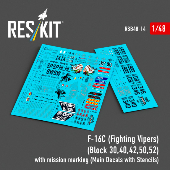 F-16C (Fighting Vipers) (Block 30,40,42,50,52) with mission marking (Main Decals with Stencils) (1/48) Shop F-16C (Fighting Vipers) (Block 30,40,42,50,52) with mission marking (Main Decals with Stencils) (1/48) Scale Plastic Models Kits. Accessories and Resin Parts. Reskit online Store