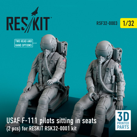Shop USAF F-111 pilots sitting in seats (2 pcs) for RESKIT RSK32-0001 kit (3D Printed) (1/32) Scale Plastic Models Kits. Accessories and Resin Parts. Reskit online Store